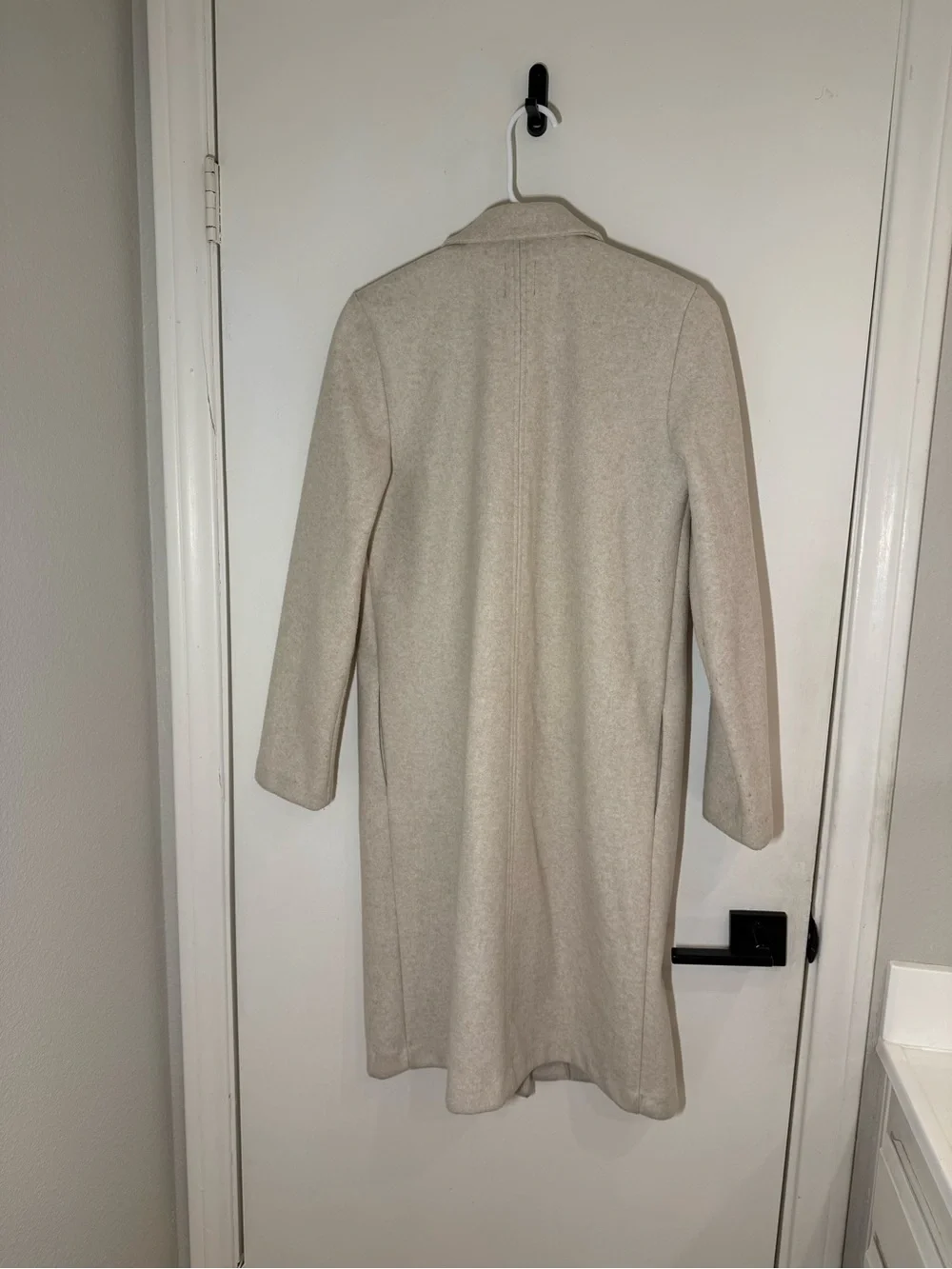 Zara Cream Single-Button Coat